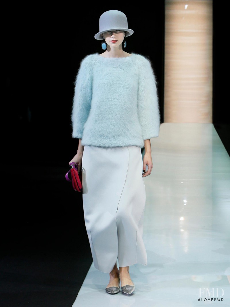 Amra Cerkezovic featured in  the Emporio Armani fashion show for Autumn/Winter 2013