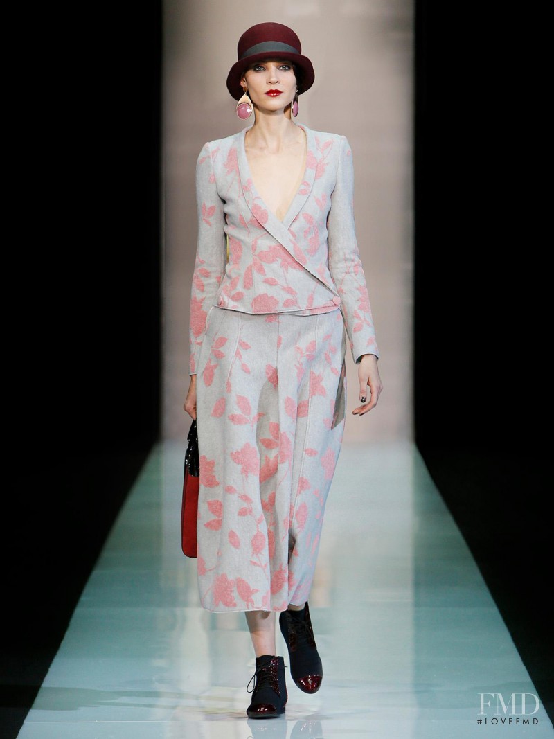 Alison Nix featured in  the Emporio Armani fashion show for Autumn/Winter 2013
