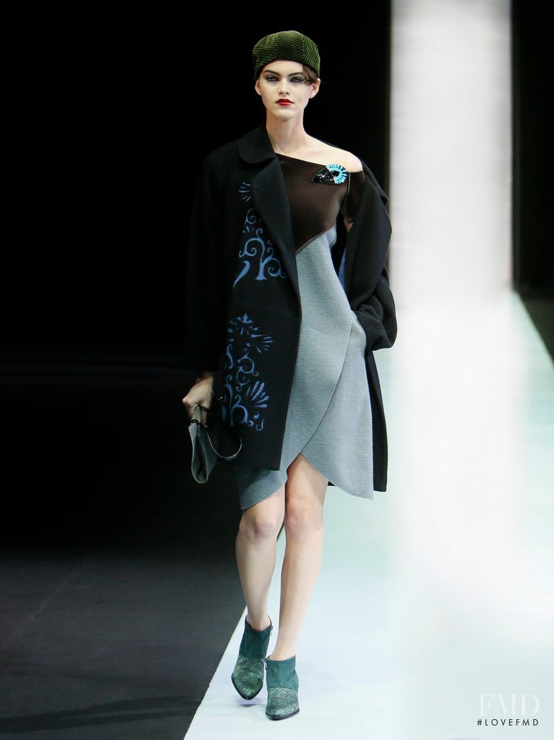 Kamila Hansen featured in  the Emporio Armani fashion show for Autumn/Winter 2013