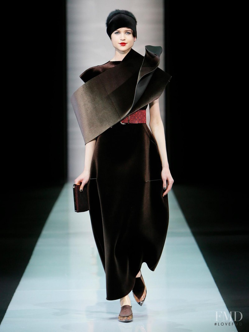 Kate Kondas featured in  the Emporio Armani fashion show for Autumn/Winter 2013