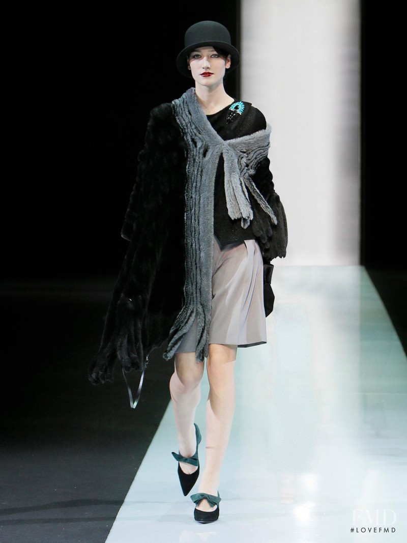 Joséphine Le Tutour featured in  the Emporio Armani fashion show for Autumn/Winter 2013