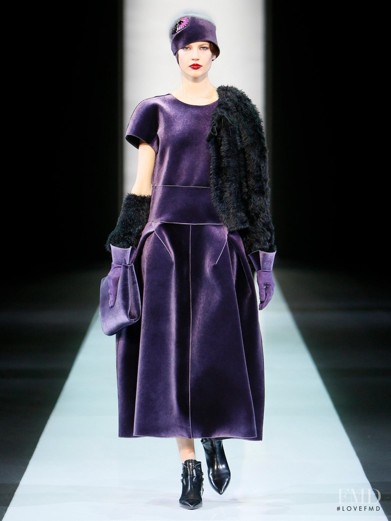 Elisabeth Erm featured in  the Emporio Armani fashion show for Autumn/Winter 2013