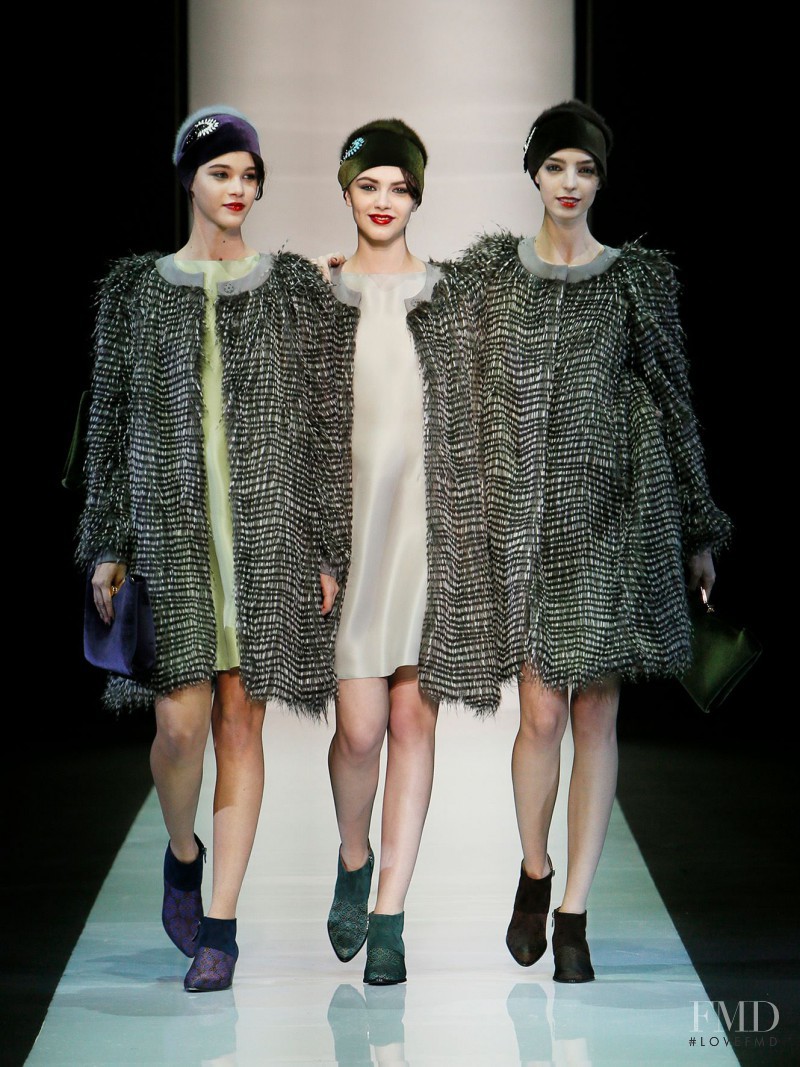 Anja Cihoric featured in  the Emporio Armani fashion show for Autumn/Winter 2013