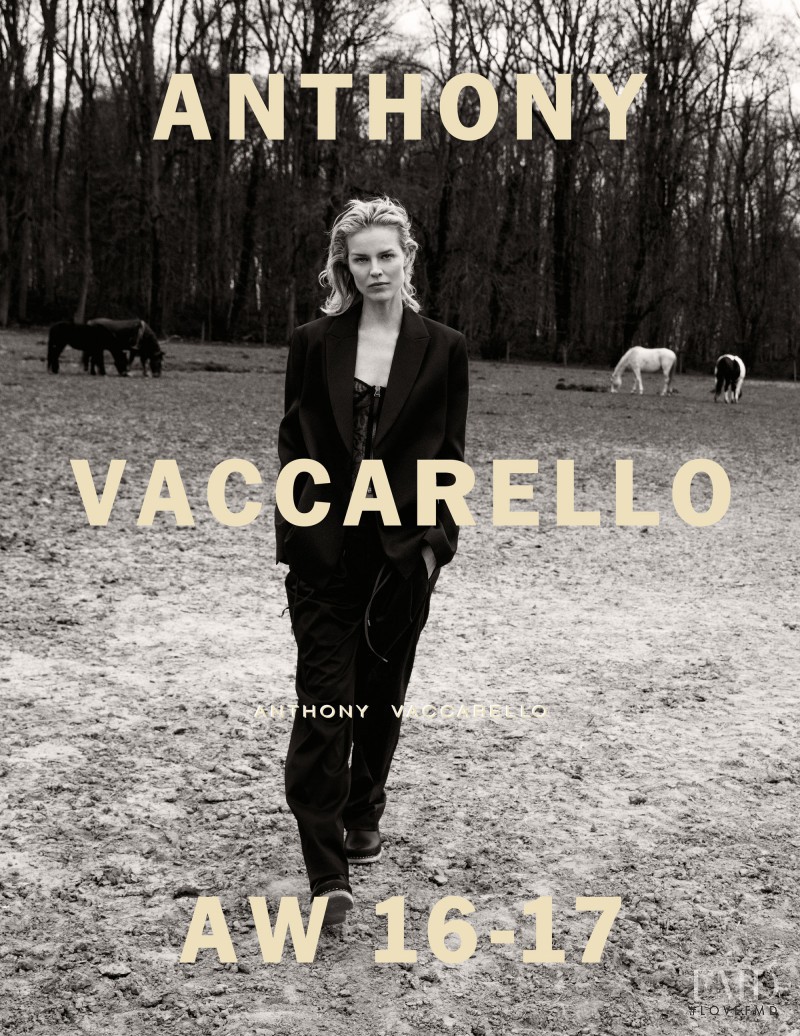 Eva Herzigova featured in  the Anthony Vaccarello advertisement for Autumn/Winter 2016