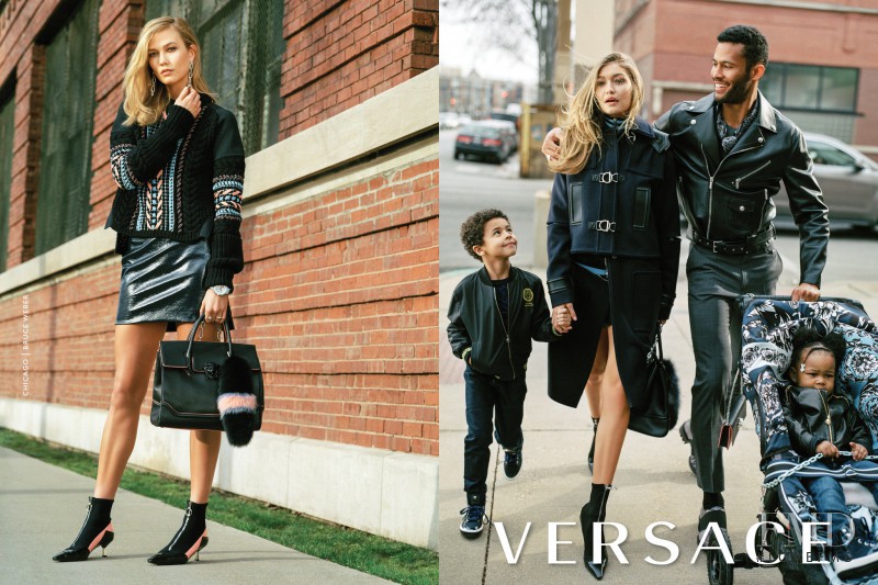Gigi Hadid featured in  the Versace advertisement for Autumn/Winter 2016