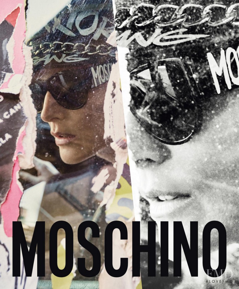 Stella Tennant featured in  the Moschino advertisement for Autumn/Winter 2016