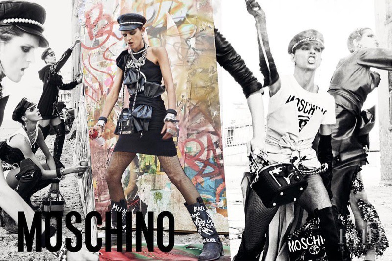 Stella Tennant featured in  the Moschino advertisement for Autumn/Winter 2016