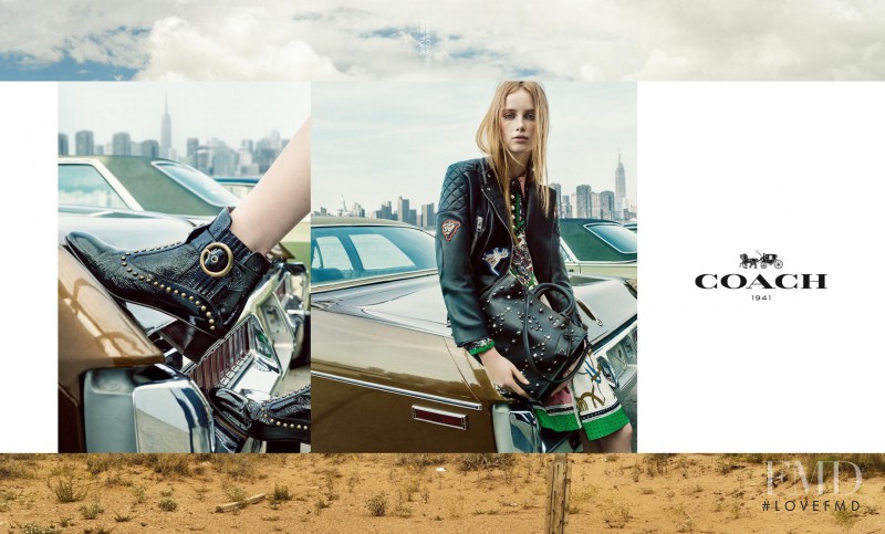 Rianne Van Rompaey featured in  the Coach advertisement for Autumn/Winter 2016