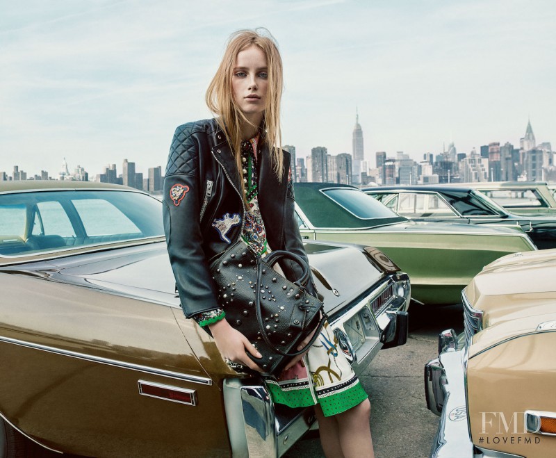 Rianne Van Rompaey featured in  the Coach advertisement for Autumn/Winter 2016
