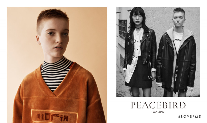 So Ra Choi featured in  the Peacebird advertisement for Autumn/Winter 2016