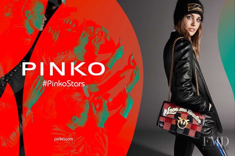 Nadja Bender featured in  the Pinko advertisement for Autumn/Winter 2016