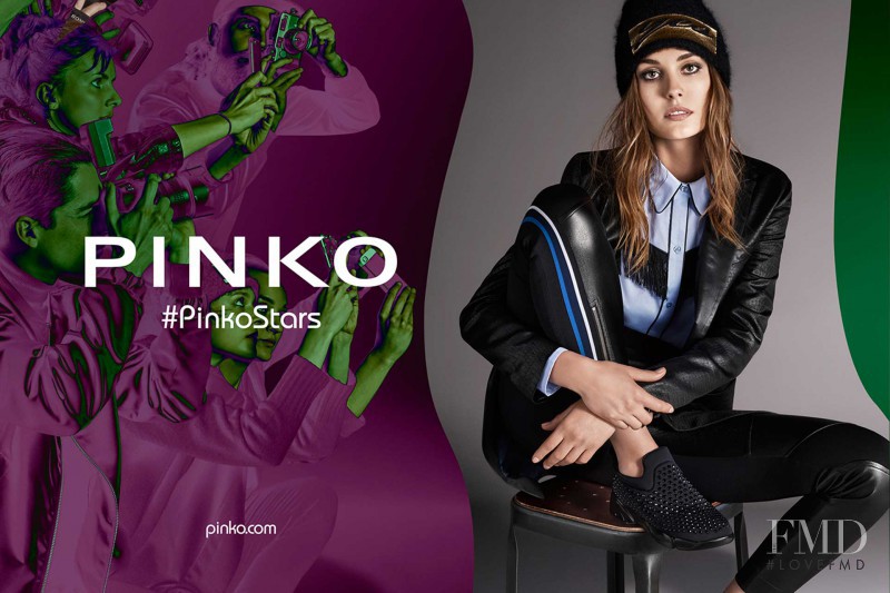 Nadja Bender featured in  the Pinko advertisement for Autumn/Winter 2016