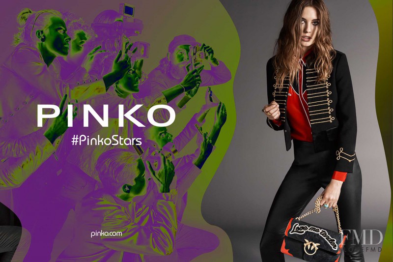 Nadja Bender featured in  the Pinko advertisement for Autumn/Winter 2016