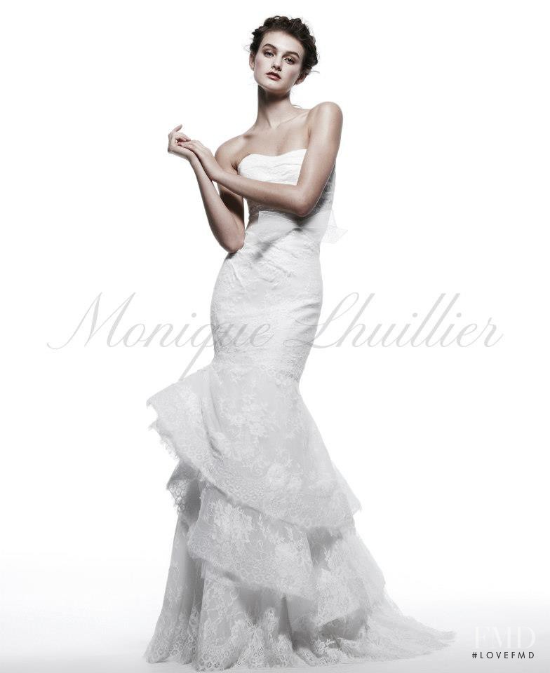 Andie Arthur featured in  the Monique Lhuillier advertisement for Spring/Summer 2013