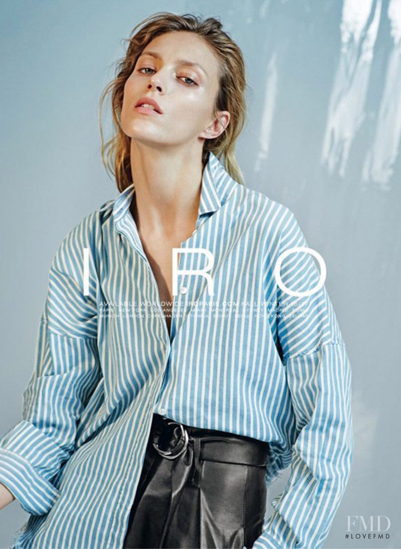 Anja Rubik featured in  the IRO Paris advertisement for Autumn/Winter 2016