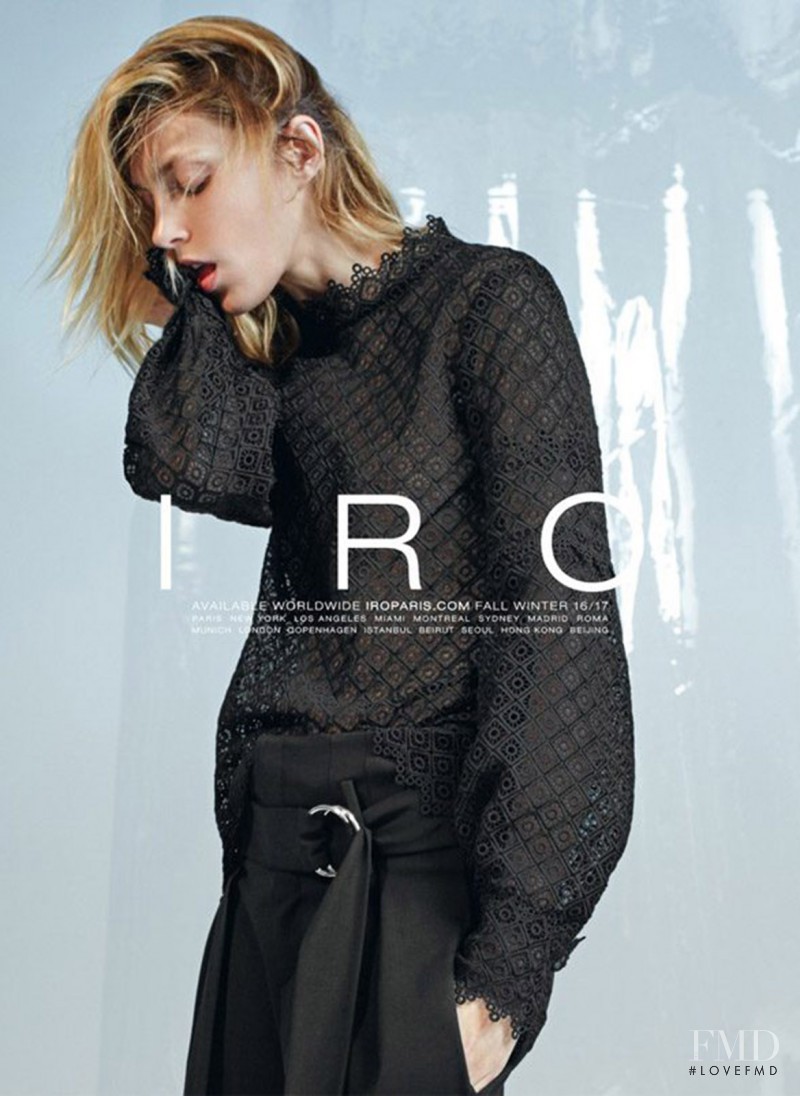 Anja Rubik featured in  the IRO Paris advertisement for Autumn/Winter 2016