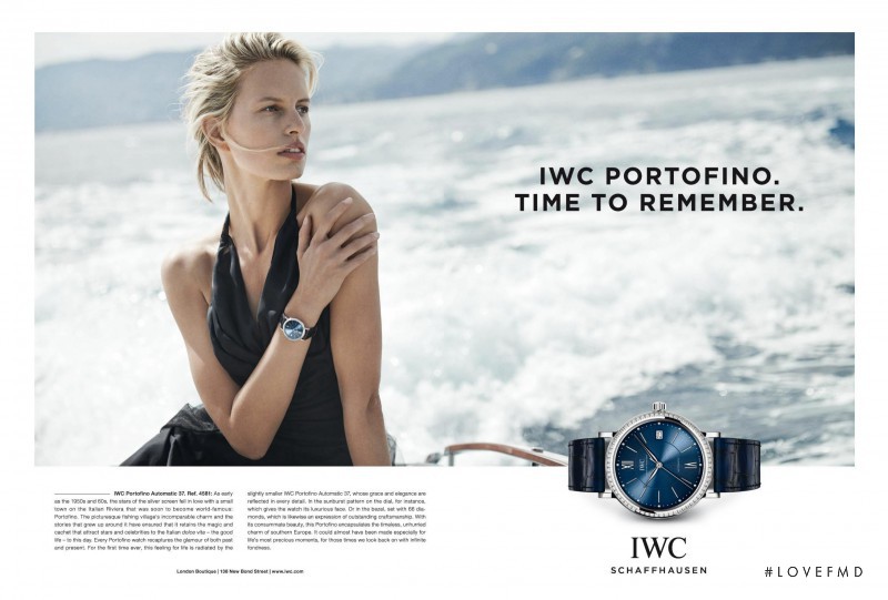 Karolina Kurkova featured in  the IWC advertisement for Autumn/Winter 2016