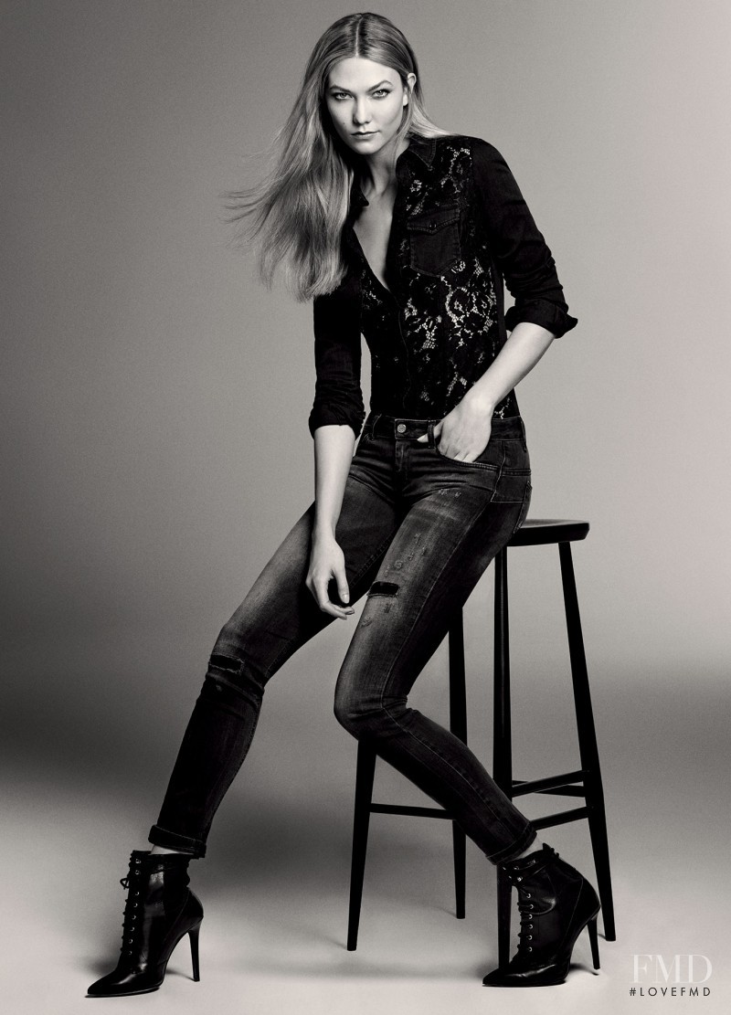 Karlie Kloss featured in  the Liu Jo Jeans Blue Denim advertisement for Autumn/Winter 2016