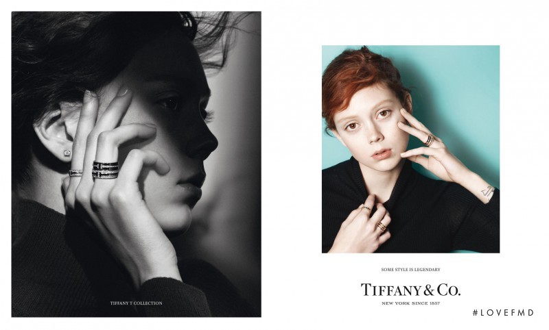 Natalie Westling featured in  the Tiffany & Co. advertisement for Autumn/Winter 2016