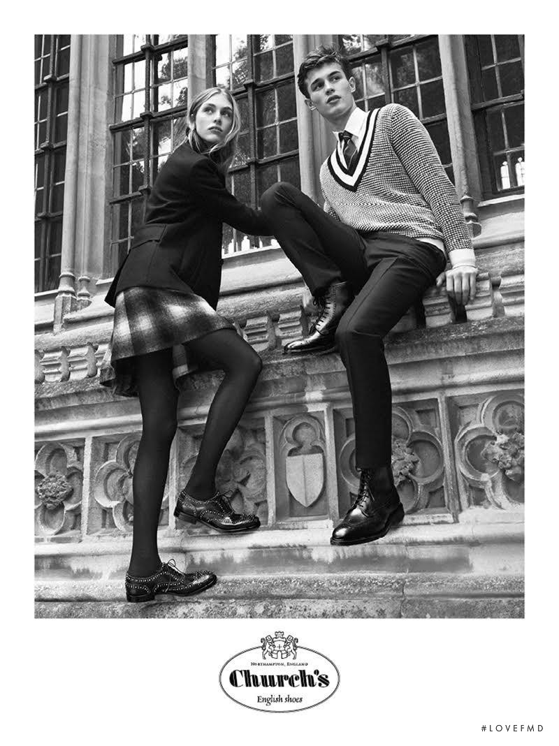 Hedvig Palm featured in  the Church’s English Shoes advertisement for Autumn/Winter 2016