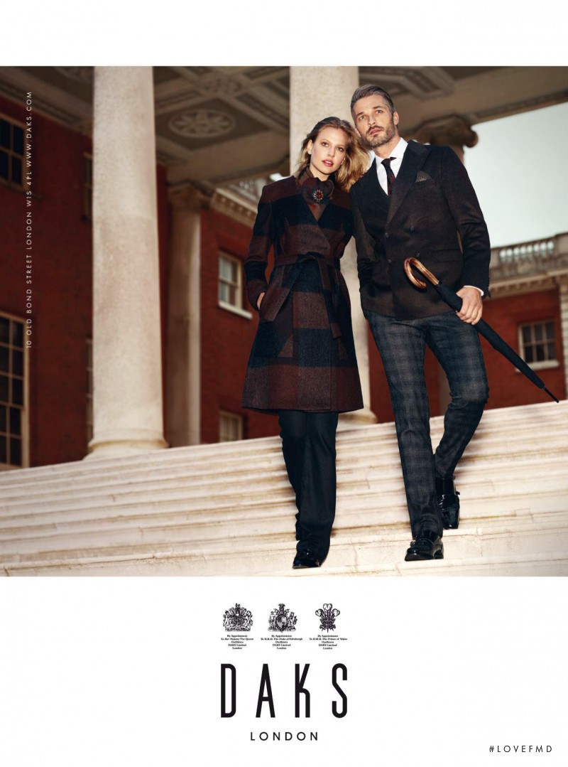 Elisabeth Erm featured in  the DAKS advertisement for Autumn/Winter 2016