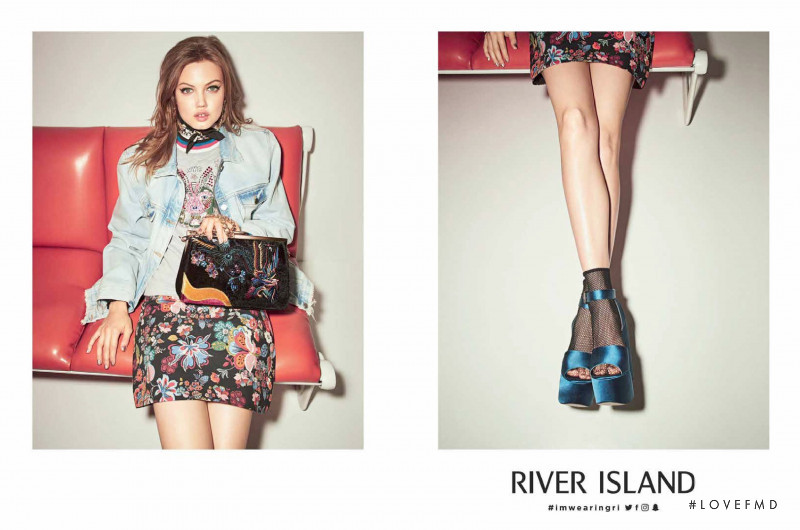 Lindsey Wixson featured in  the River Island advertisement for Autumn/Winter 2016