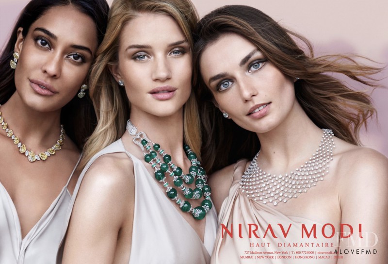 Andreea Diaconu featured in  the Nirav Modi advertisement for Autumn/Winter 2016