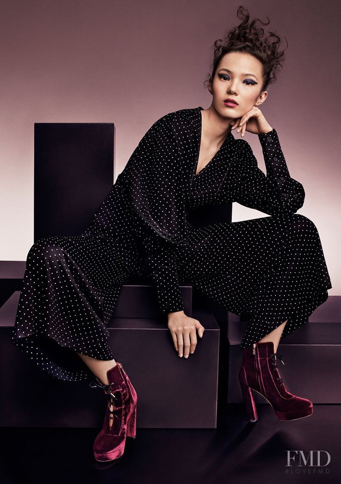 Xiao Wen Ju featured in  the Jimmy Choo advertisement for Autumn/Winter 2016