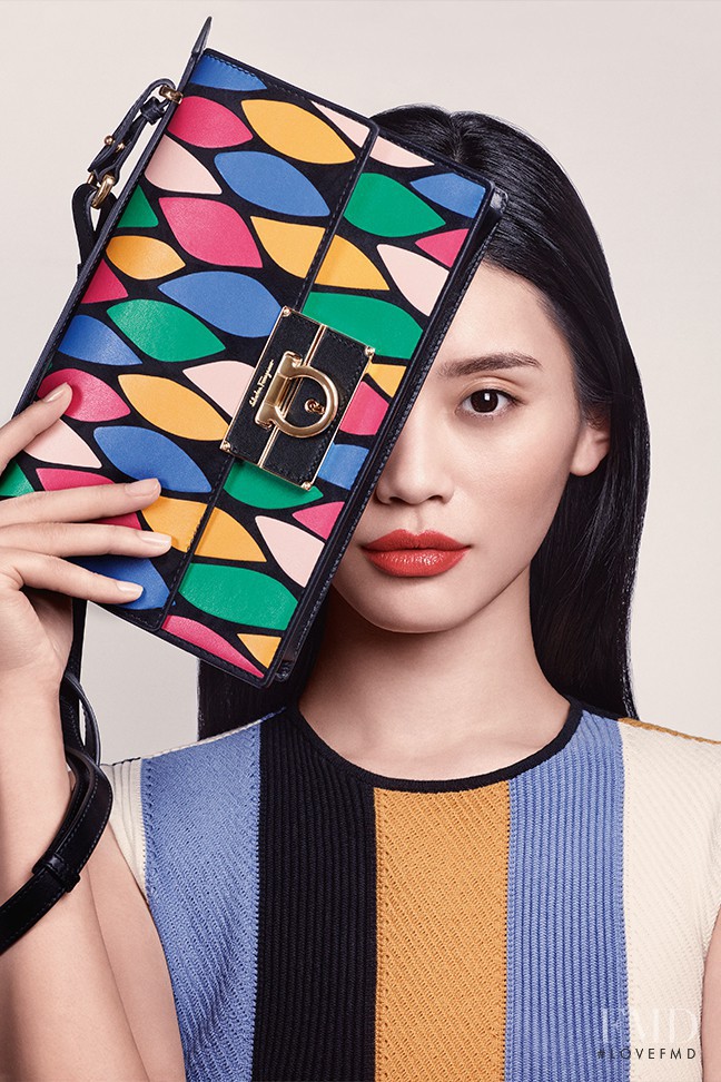 Ming Xi featured in  the Salvatore Ferragamo advertisement for Autumn/Winter 2016