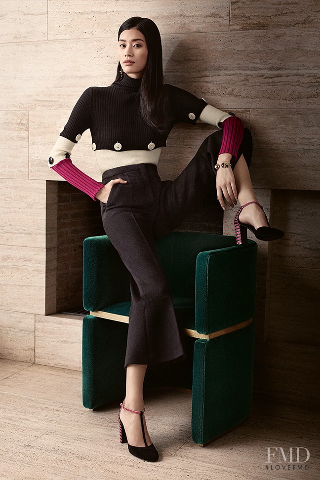 Ming Xi featured in  the Salvatore Ferragamo advertisement for Autumn/Winter 2016