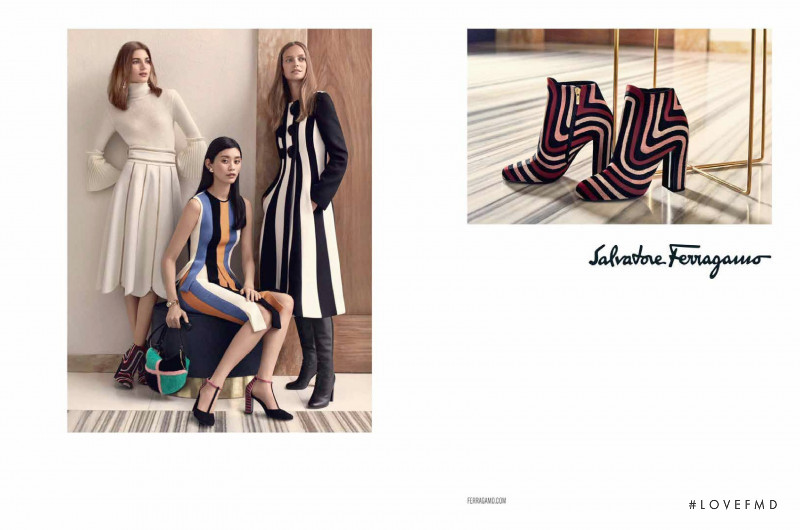 Ine Neefs featured in  the Salvatore Ferragamo advertisement for Autumn/Winter 2016