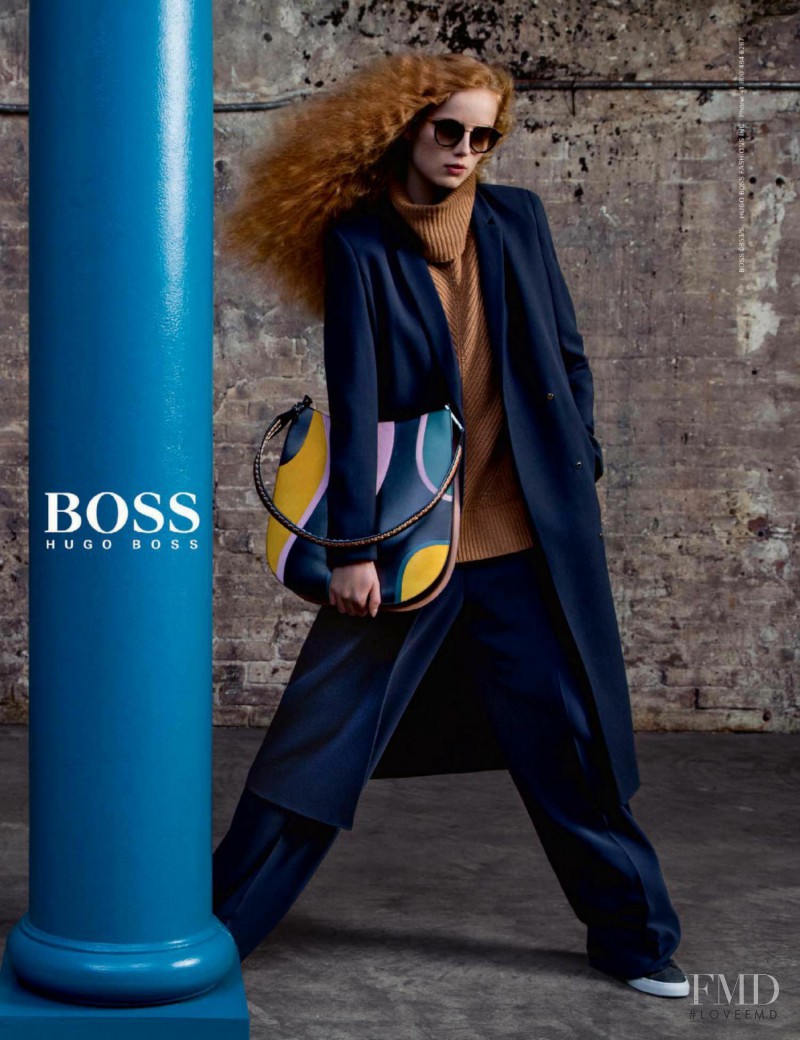 Rianne Van Rompaey featured in  the Hugo Boss advertisement for Autumn/Winter 2016