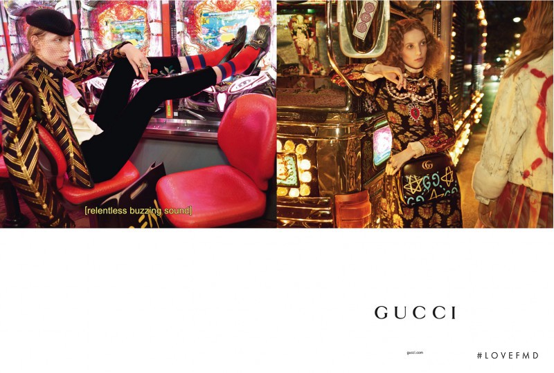 Lia Pavlova featured in  the Gucci advertisement for Autumn/Winter 2016