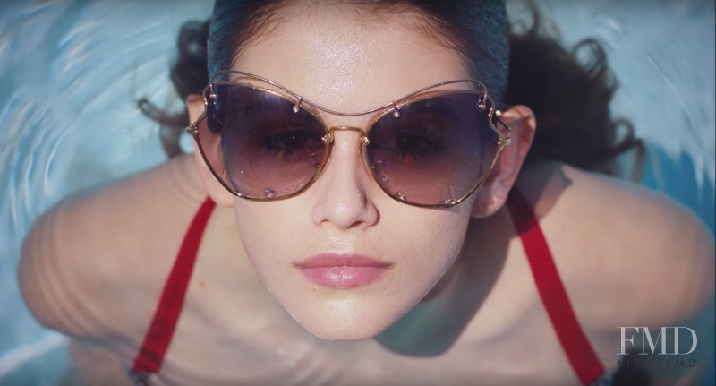 Kaia Gerber featured in  the Miu Miu Eyewear Scenique advertisement for Autumn/Winter 2016