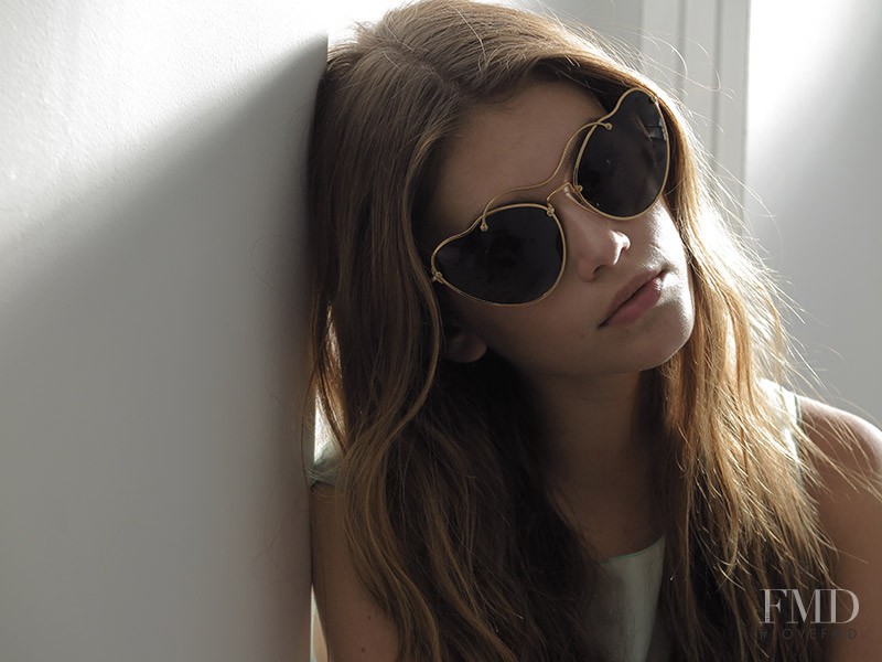 Kaia Gerber featured in  the Miu Miu Eyewear Scenique advertisement for Autumn/Winter 2016