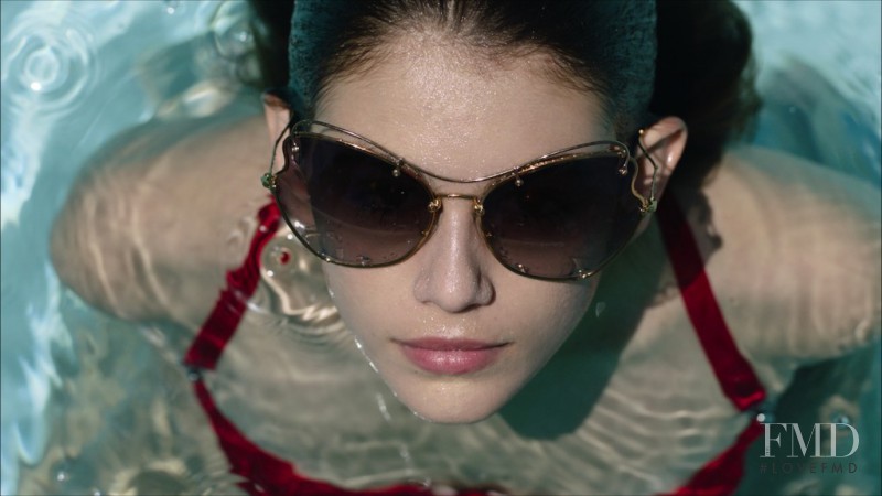 Kaia Gerber featured in  the Miu Miu Eyewear Scenique advertisement for Autumn/Winter 2016