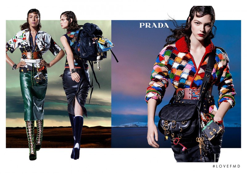 Danielle Ellsworth featured in  the Prada advertisement for Autumn/Winter 2016