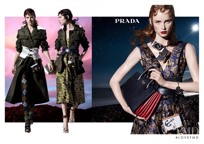 Angelica Erthal featured in  the Prada advertisement for Autumn/Winter 2016