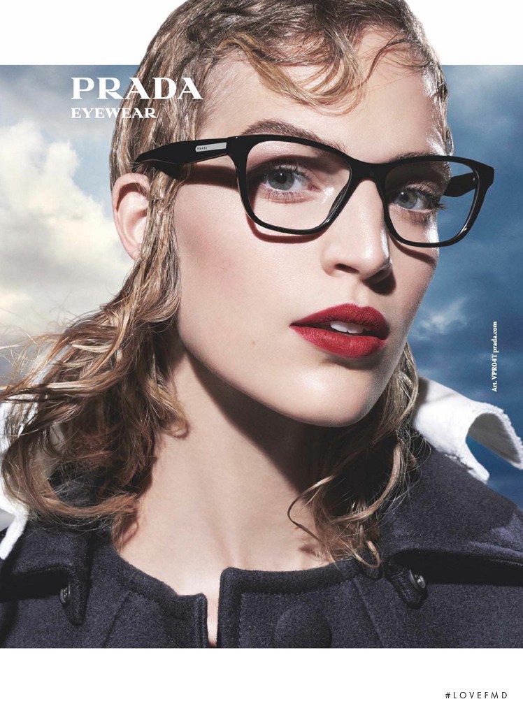 Vanessa Axente featured in  the Prada Eyewear advertisement for Autumn/Winter 2016