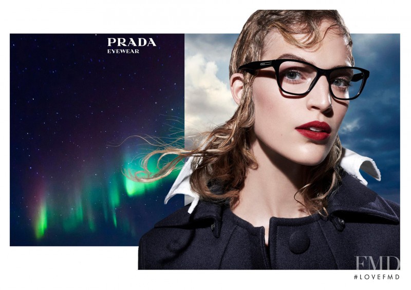 Vanessa Axente featured in  the Prada Eyewear advertisement for Autumn/Winter 2016