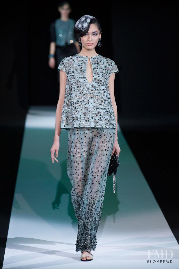 Bonnie Chen featured in  the Giorgio Armani fashion show for Spring/Summer 2013