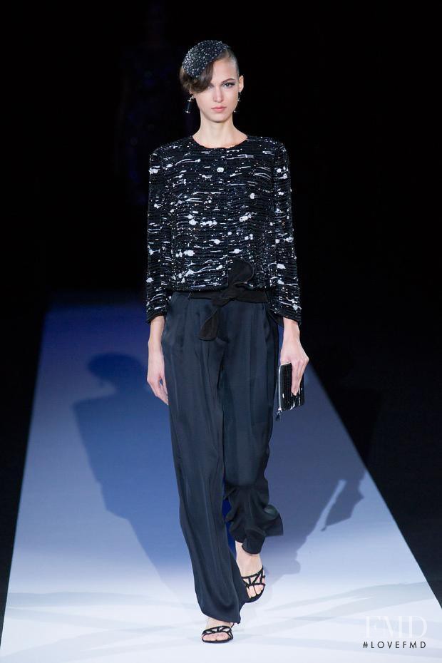 Nikolett Bogar featured in  the Giorgio Armani fashion show for Spring/Summer 2013