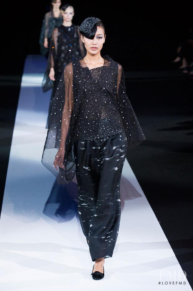 Sunni Lu featured in  the Giorgio Armani fashion show for Spring/Summer 2013