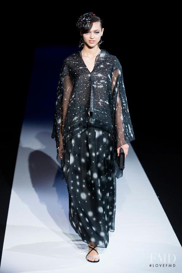 Zhenya Katava featured in  the Giorgio Armani fashion show for Spring/Summer 2013