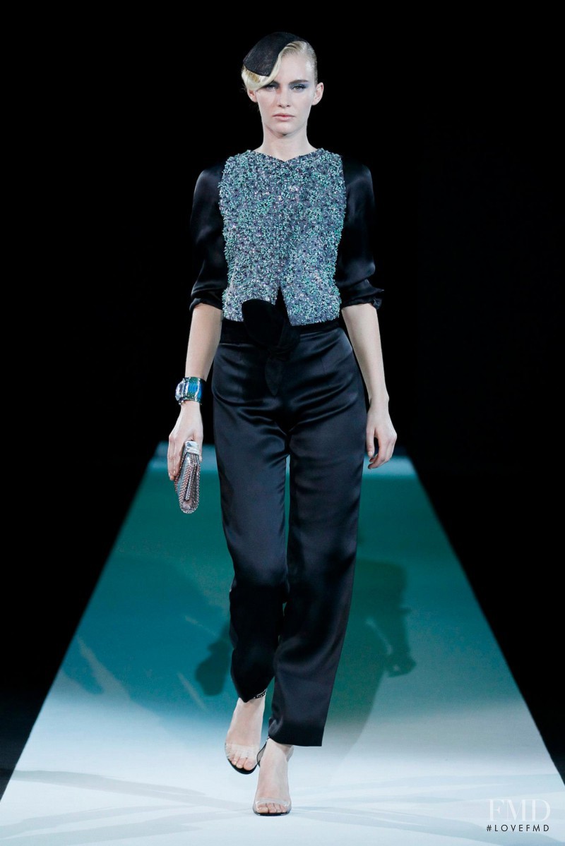 Emily Baker featured in  the Giorgio Armani fashion show for Spring/Summer 2013