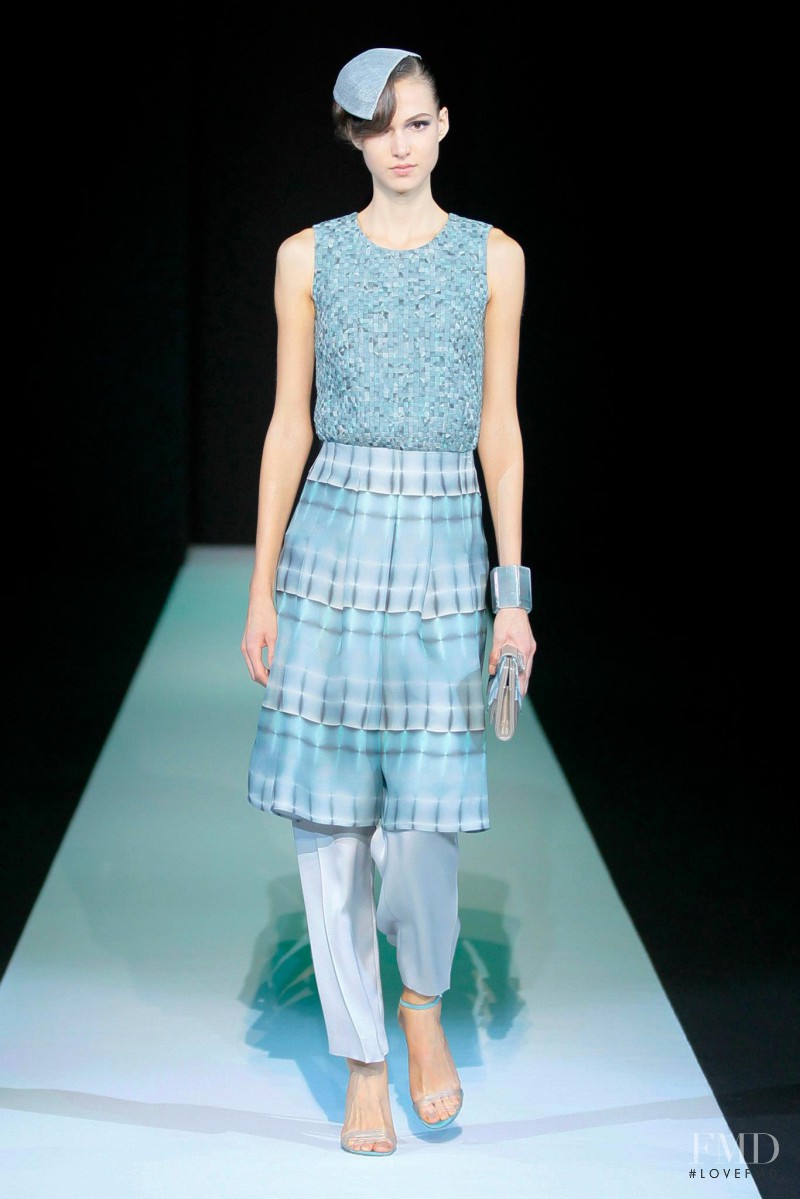 Nikolett Bogar featured in  the Giorgio Armani fashion show for Spring/Summer 2013