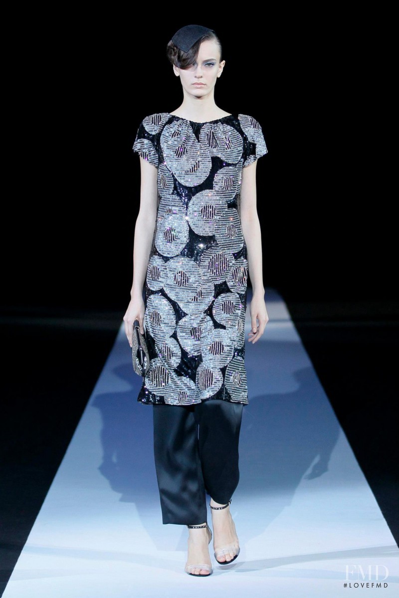 Erjona Ala featured in  the Giorgio Armani fashion show for Spring/Summer 2013