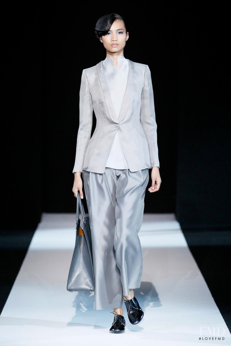 Leaf Zhang featured in  the Giorgio Armani fashion show for Spring/Summer 2013