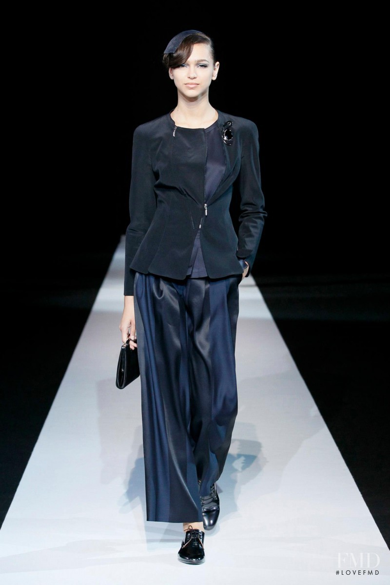 Zhenya Katava featured in  the Giorgio Armani fashion show for Spring/Summer 2013