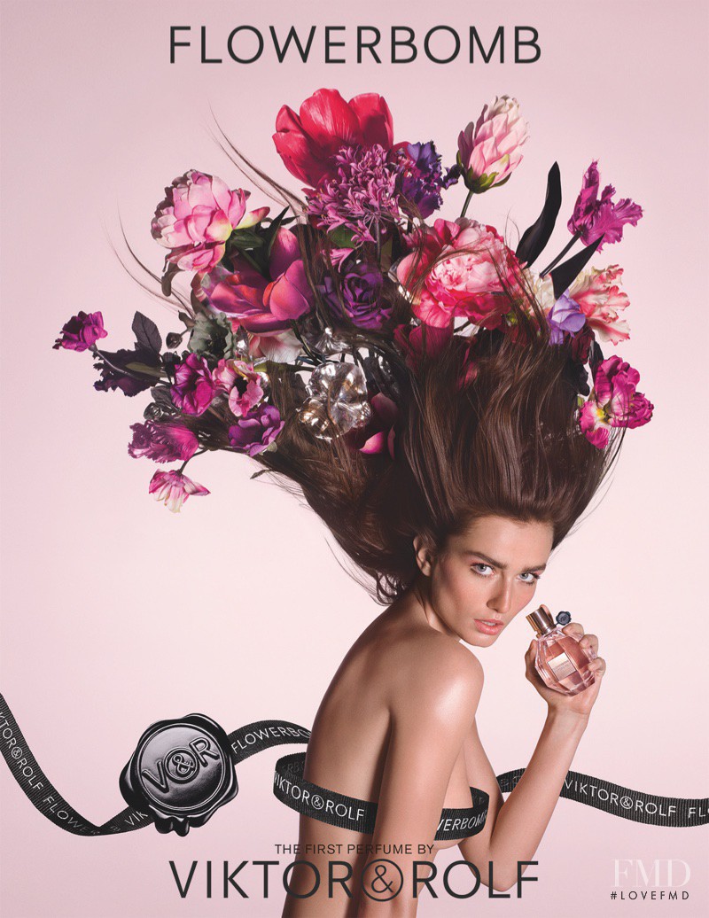 Andreea Diaconu featured in  the Viktor & Rolf Fragrance \'Flower Bomb\' Fragrance advertisement for Autumn/Winter 2016